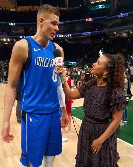 Malike Andrews taking a interview